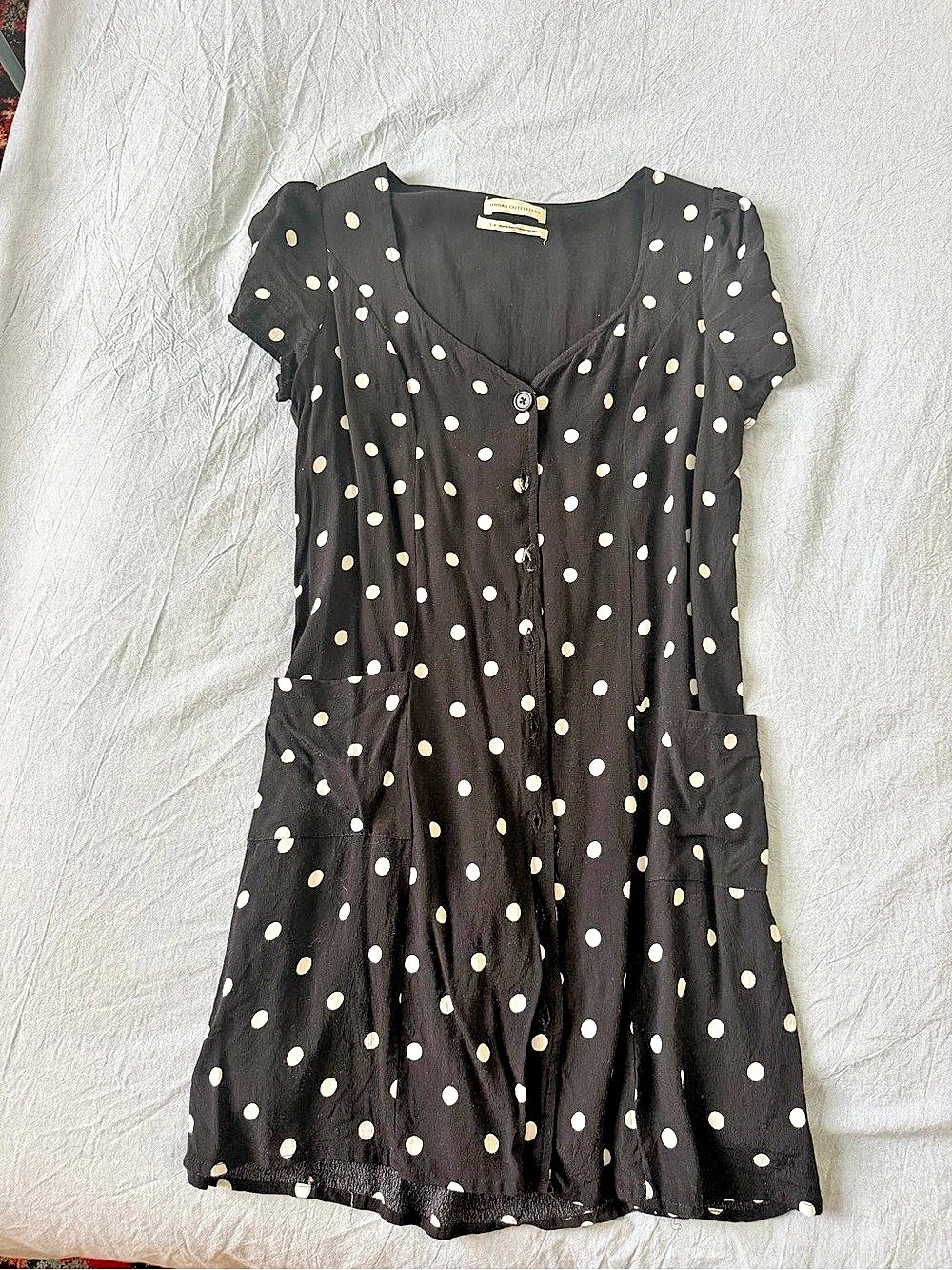 Urban Outfitters Polka Dot Mini Dress Black & White Small